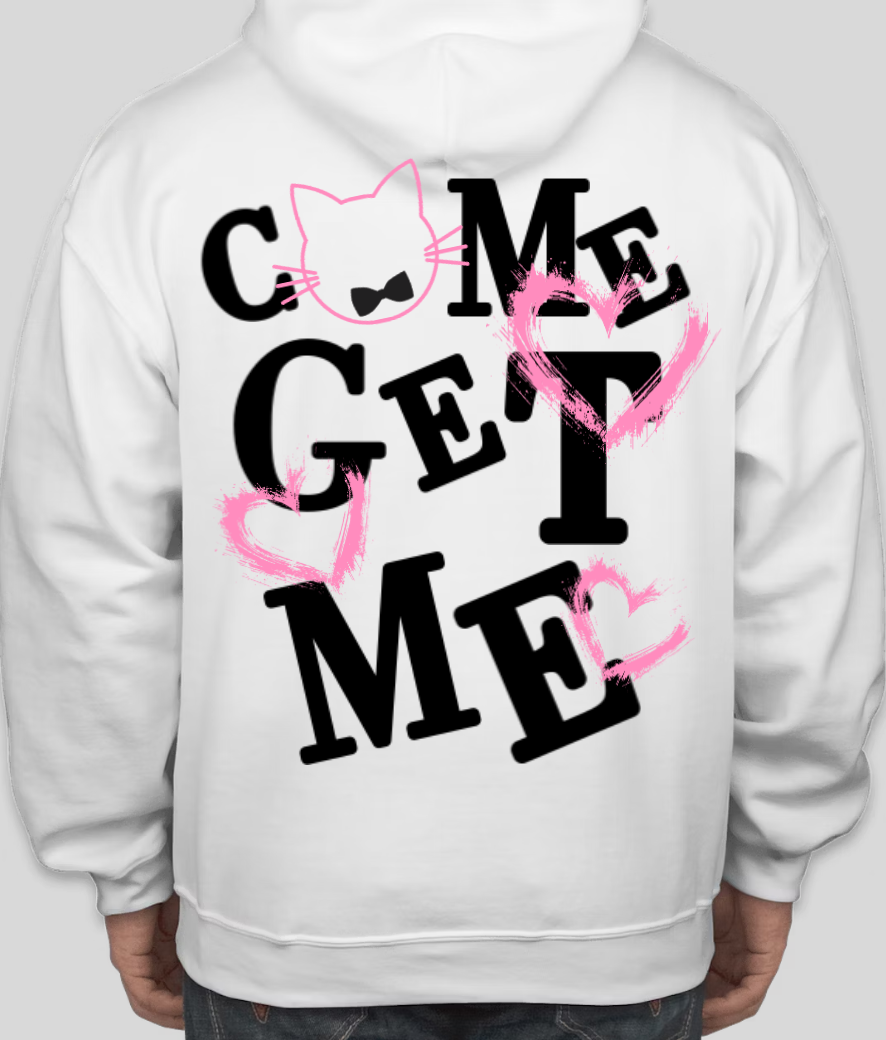 WHITE "COME GET ME" HOODIE